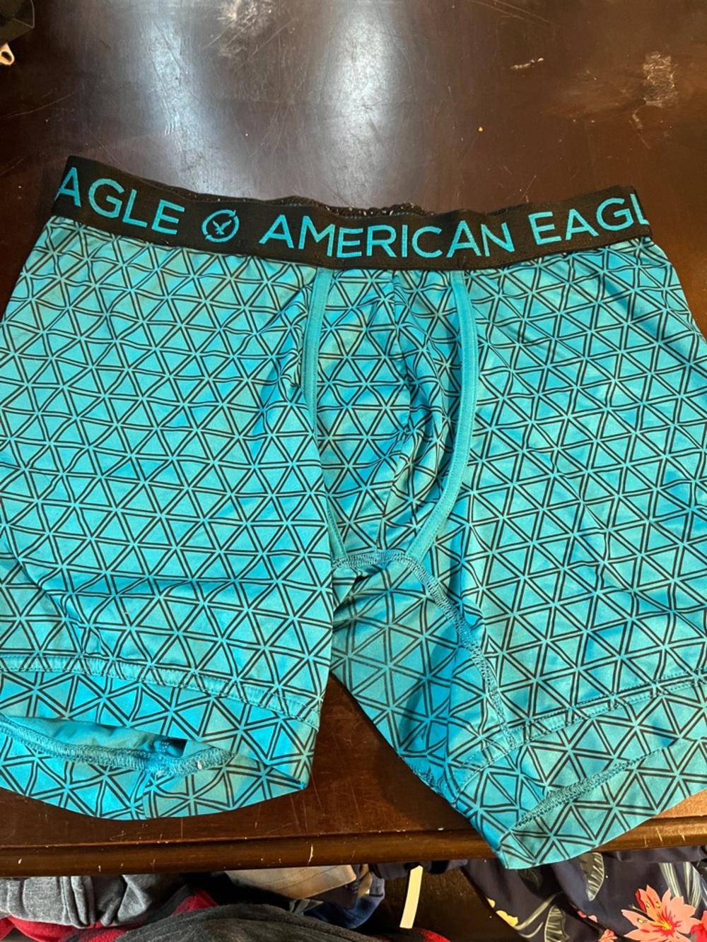 American Eagle Outfitters Teal Geometric Boxer Briefs